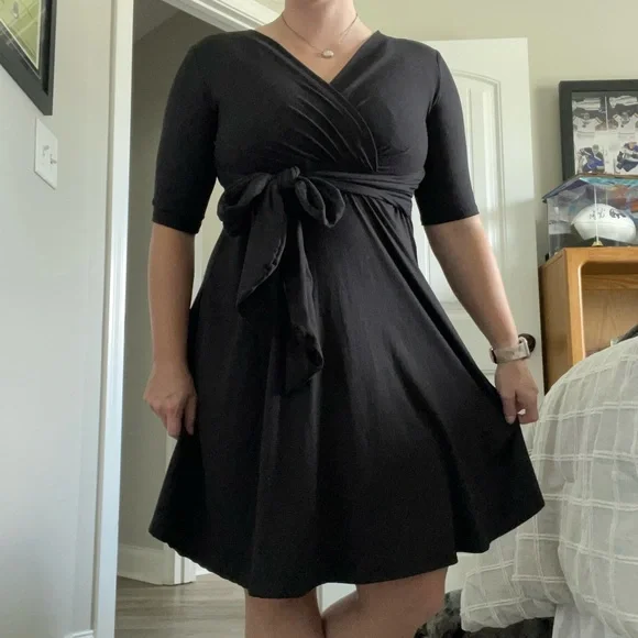 Dresses | Black Super Soft Maternity Dress With Tie In Front Or Back | Poshmark Dresses | Black Super Soft Maternity Dress With Tie In Front Or Back | Poshmark